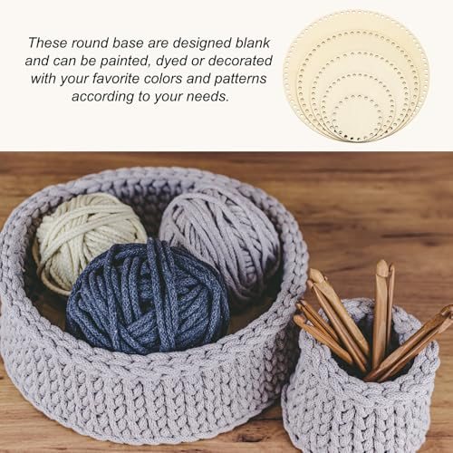 12 Inch Crochet Basket Base Bottoms Round Wood Base Shaper, 10 Pcs, Bag view 4