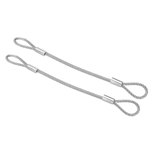 12" Safety Cable Lock Security Wire Ropes 0.26" Dia Clear 2Pcs — PATIKIL