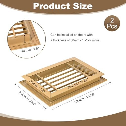 12" x 8" Door Air Vent Cover 2Pcs Anodized Aluminum Alloy view 2