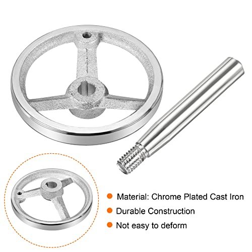 120mm/4.72 Inch Diameter 14mm ID Rotary Handwheel, 1 Pack Cast Iron view 4