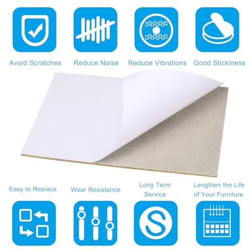 12x8 Inch Beige Felt Furniture Pad, 5 Pack, Rectangular view 4