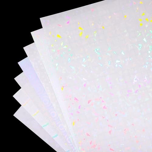 12x8 Inch Holographic Laminate Sheets, 12Pcs Holographic Sticker Paper view 3