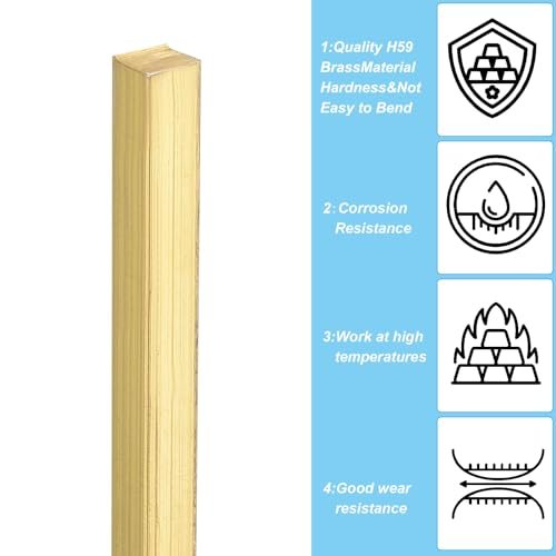 13/64 x 13/64 x 40" H59 Brass Square Bar, Solid Flat Mill Stock view 3