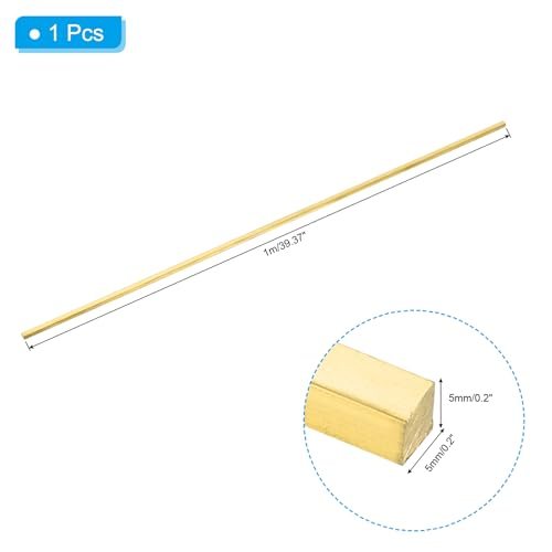 13/64 x 13/64 x 40" H59 Brass Square Bar, Solid Flat Mill Stock view 2