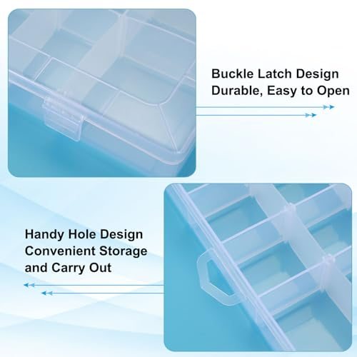 13.6x8.6x1.9" Nail Charm Organizer Clear Plastic Transparent view 4