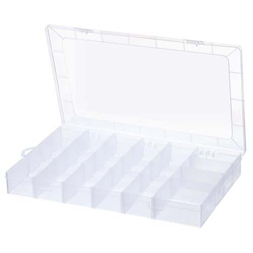 13.6x8.6x1.9" Nail Charm Organizer Clear Plastic Transparent — PATIKIL