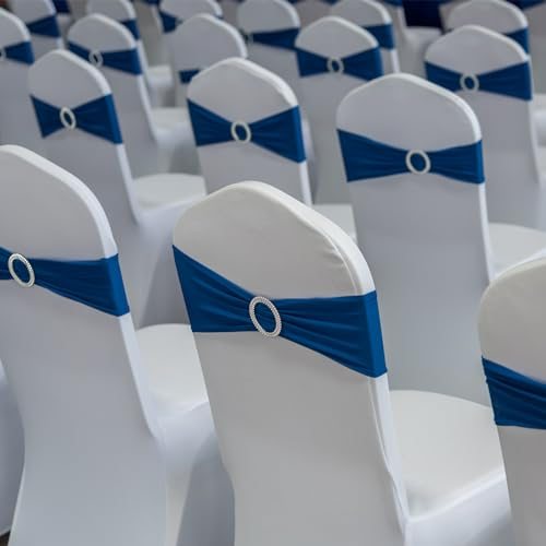 13" x 5" Stretch Chair Sashes Bows, 25 Pack Elastic Chair Bands Sashes view 5