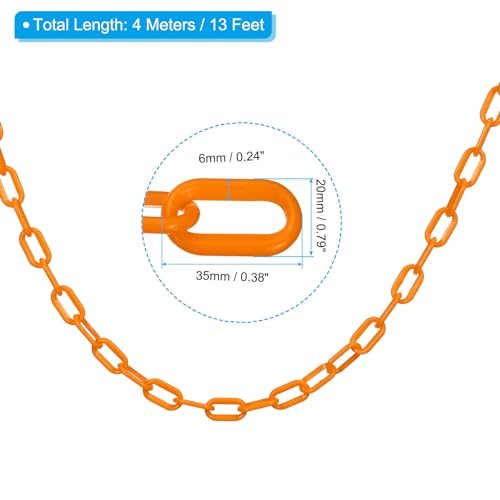13Ft Plastic Chain Barrier, Safety Link Chain Stanchion view 2