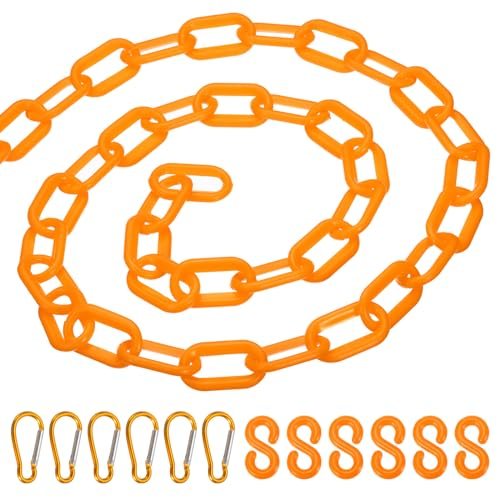 13Ft Plastic Chain Barrier, Safety Link Chain Stanchion — PATIKIL