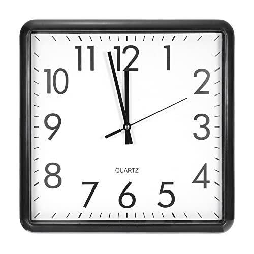 13x12 Inch Wall Clock, Quartz Battery Operated Silent Non-Ticking — PATIKIL