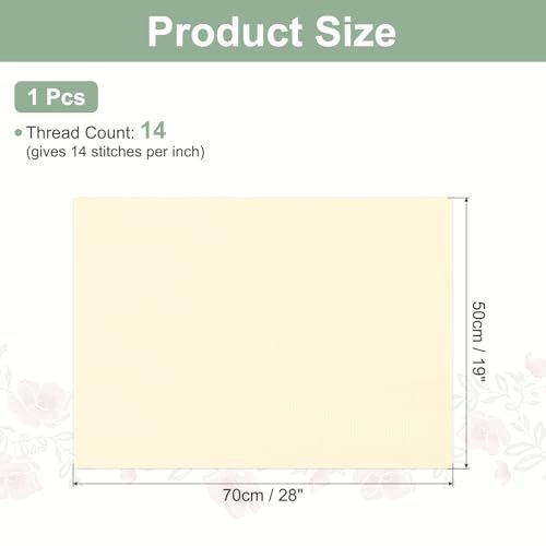 14 Count Cross Stitch Cloth 19"x28", Embroidery Cotton Fabric DIY Cross view 2