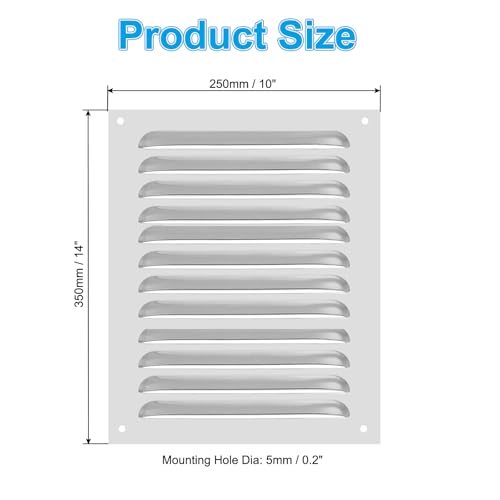14 Inch Aluminum Vent Cover, Screen Air Grille Ventilation Cover HVAC view 2