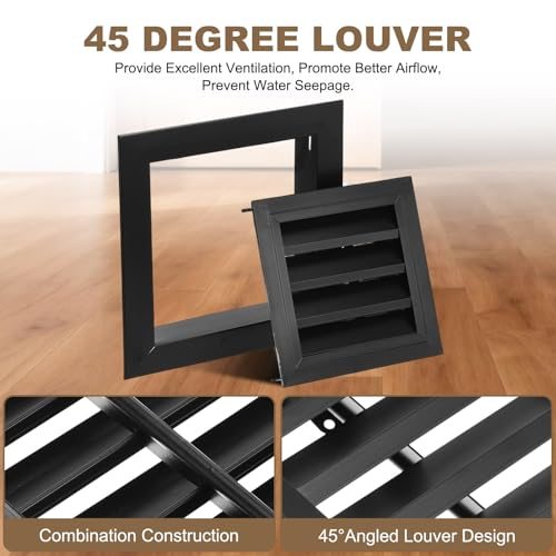 14" x 14" Return Air Vent Cover, 2Pcs Aluminum Alloy, Black view 4