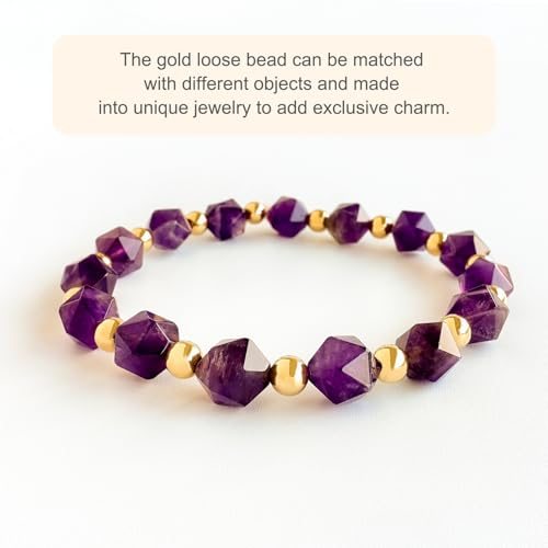 14K Gold Filled Spacer Beads, 90Pcs 3mm Metal Smooth Round Ball Beads view 5