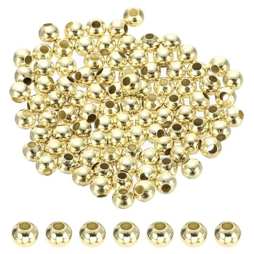 14K Gold Filled Spacer Beads, 90Pcs 3mm Metal Smooth Round Ball Beads — PATIKIL