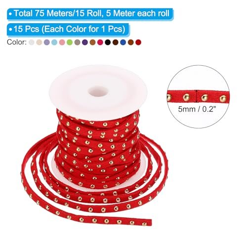 15 Color Studded Faux Suede Cord Rope view 2
