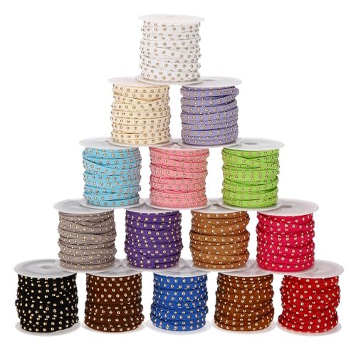 15 Color Studded Faux Suede Cord Rope — PATIKIL