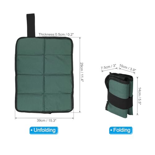 15"x11" Outdoor Sitting Mat, Waterproof Oxford Cloth Seat Cushion Folding view 2