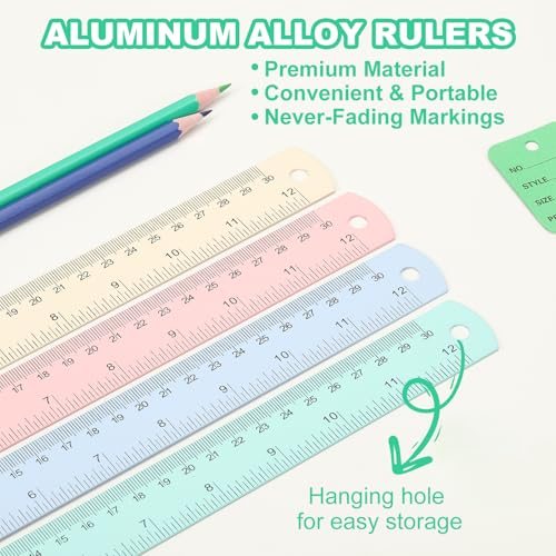 15cm, 30cm Metal Ruler, with Centimeters view 3