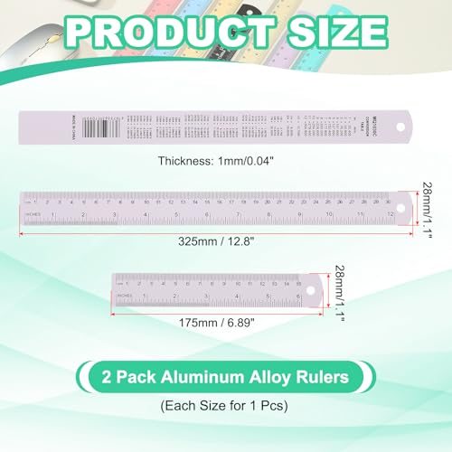 15cm, 30cm Metal Ruler, with Centimeters view 2