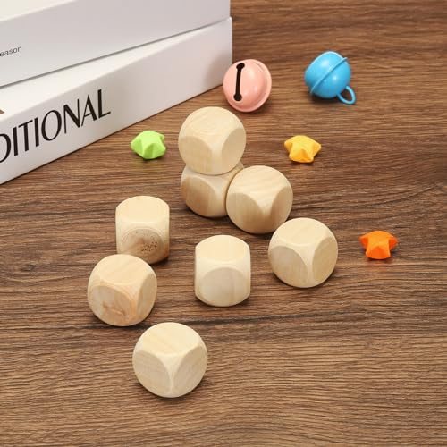 15mm Blank Wooden Dice 100 Pack Unfinished Wooden Blocks view 5