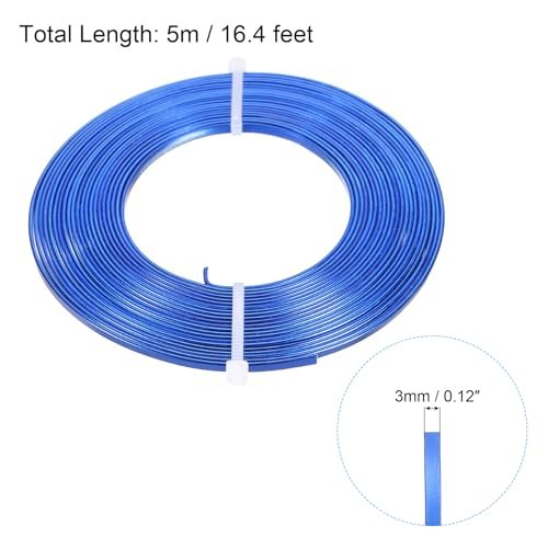 16.4 Feet Flat Aluminum Wire, 18 Gauge Bendable Anodized Aluminum Wire view 2