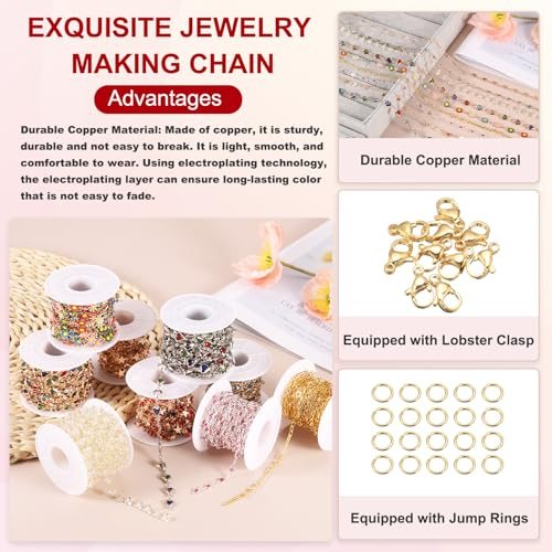 16.4Ft Rhinestone Chain Roll view 3