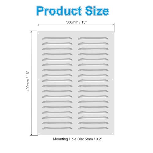 16 Inch Aluminum Vent Cover, Screen Air Grille Ventilation Cover HVAC view 2