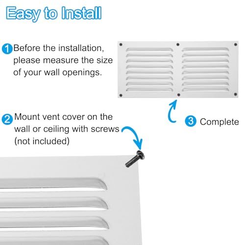 16 Inch Aluminum Vent Cover, Screen Air Grille Ventilation Cover HVAC view 4