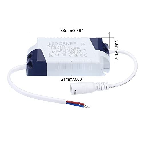 18-24W 300mA LED Driver, 2Pcs AC 85-265V Output 54-100V DC Female view 2