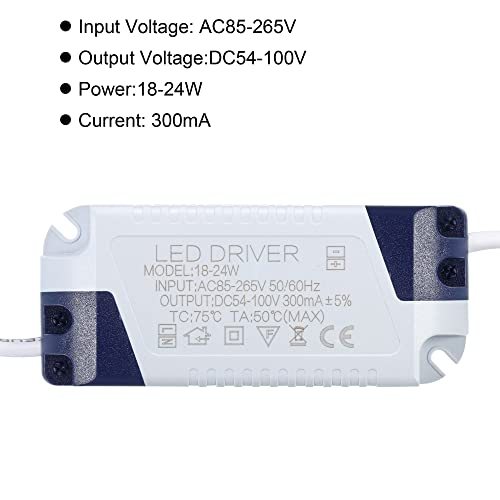 18-24W 300mA LED Driver, 2Pcs AC 85-265V Output 54-100V DC Female view 4
