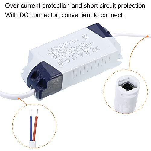 18-24W 300mA LED Driver, 2Pcs AC 85-265V Output 54-100V DC Female view 5
