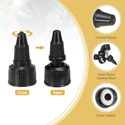 18/410 Twist Bottle Caps, 18 Pcs Plastic Ribbed Edge Squeeze Bottle view 3