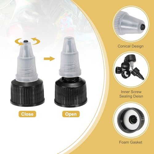 18/410 Twist Bottle Caps, 18 Pcs Plastic Ribbed Edge Squeeze Bottle view 3