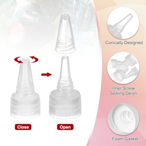 18/410 Twist Top Caps, 60Pcs Plastic Squeeze Bottle Replacement Caps view 3