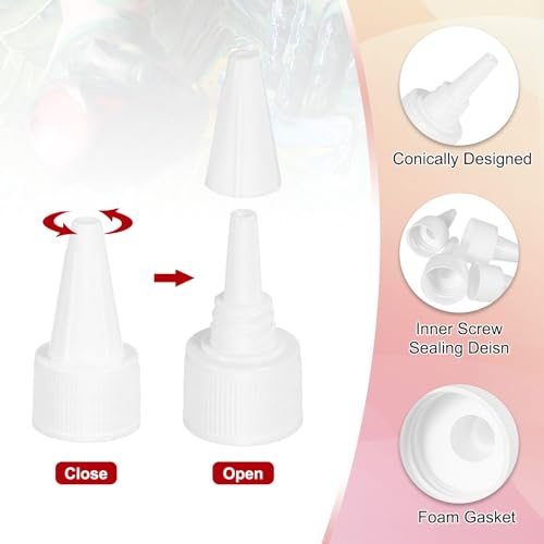 18/410 Twist Top Caps, 60Pcs Plastic Squeeze Bottle Replacement Caps view 3