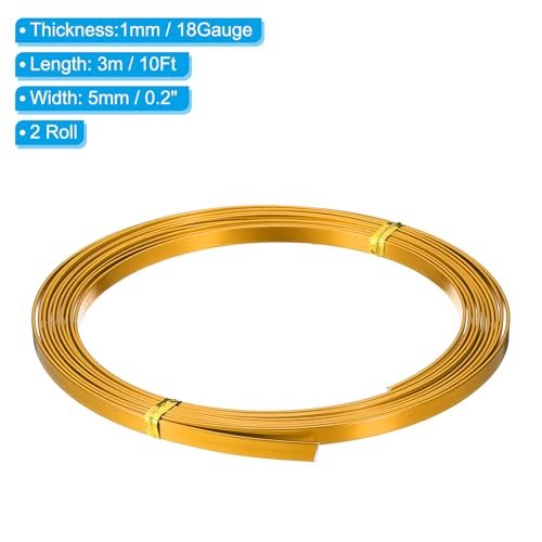 18 Gauge 5mm Wide Aluminum Flat Wire 10Ft 2Roll Bendable Craft, Anodized view 2