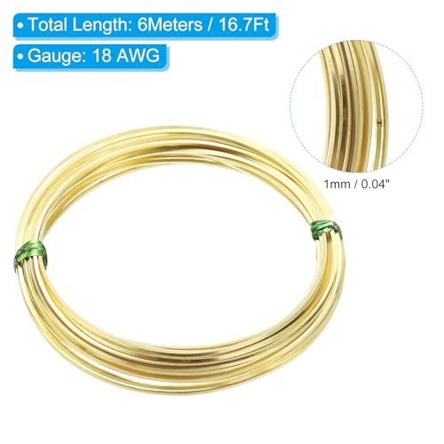 19.7 Feet Brass Square Wire, 1mm Wide Bendable Brass Beading Wire 18 view 2
