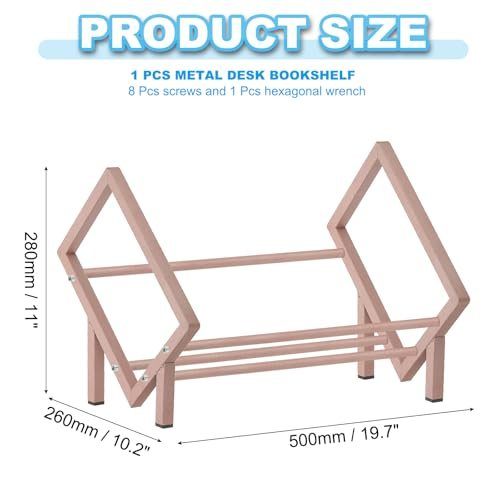 19.7" Tabletop Bookshelf Desktop Bookshelf Small Stainless Steel view 2