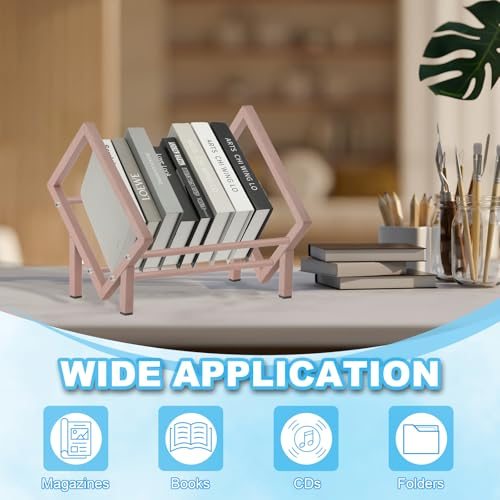 19.7" Tabletop Bookshelf Desktop Bookshelf Small Stainless Steel view 5