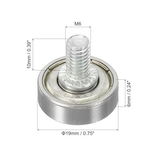 19mm Drawer Rollers, 6 Pack Drawer Pulley Replacement Wheels Bearing view 2