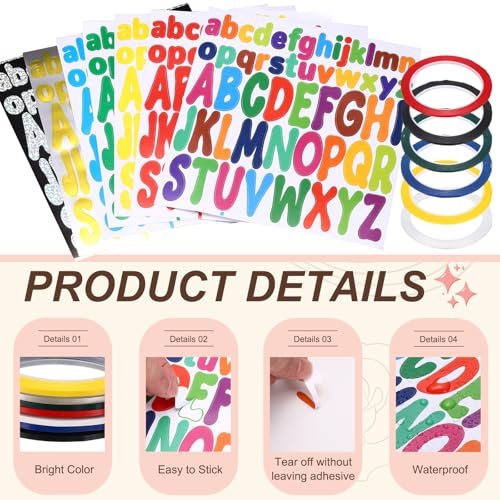 2+1" Colored Letter Stickers Self Adhesive Stickers view 3