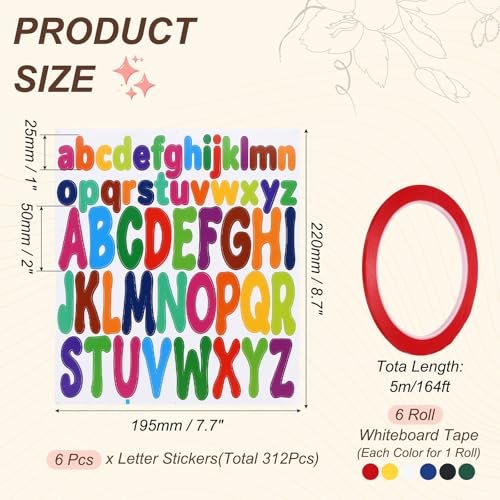 2+1" Colored Letter Stickers Self Adhesive Stickers view 2