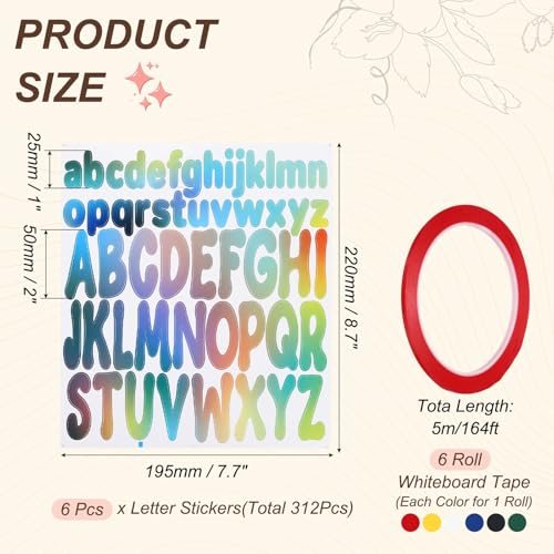2+1" Gradient Colors Letter Stickers Self Adhesive Stickers view 2