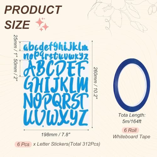 2+1" Lake Blue Letter Stickers view 2