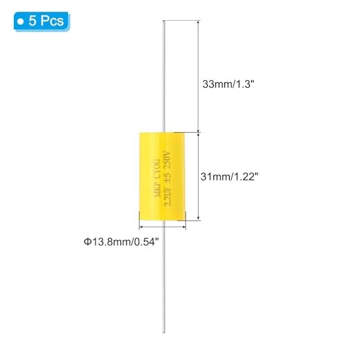 2.2uF 250V Frequency Divider Capacitor, 5 Pcs Axial Audio Speaker view 2