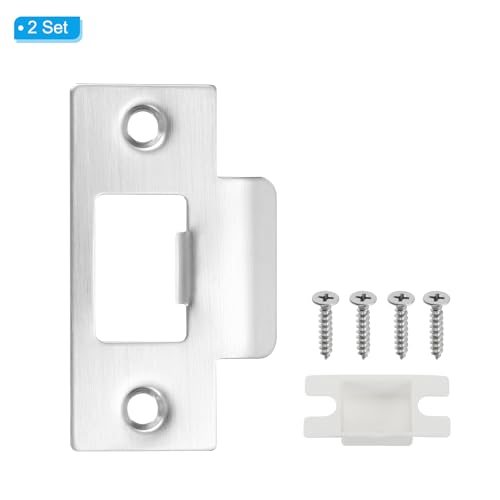 2-3/4" Door Lock Strike Plate, 2 Pcs Stainless T Strike Deadbolt Strike view 3