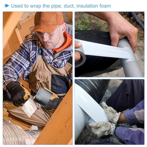 2.4" x36.1ft Pipe Wrapping Tape 2 Pack PVC Duct Tape Pipes, White view 5