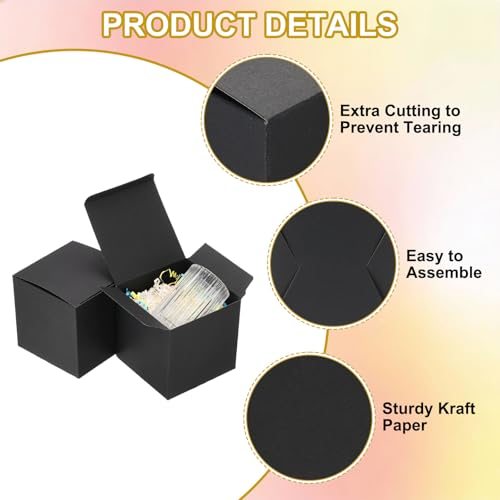 2.4x2.4x2.4 Mini Paper Storage Box 10Pcs Small Square Paper Black view 3