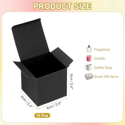 2.4x2.4x2.4 Mini Paper Storage Box 10Pcs Small Square Paper Black view 2